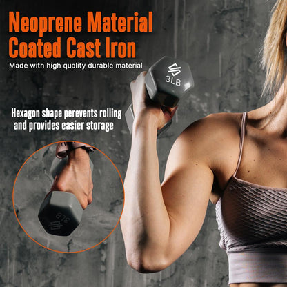 Neoprene Dumbbell Set with Stand - Multicolour, 14.5kg