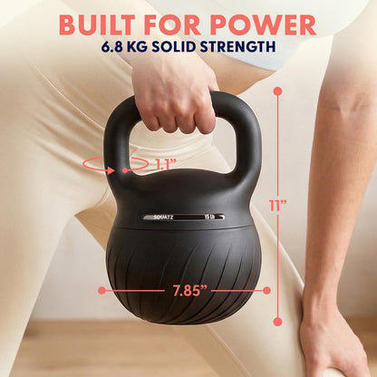 Soft Drop Kettlebell with Wide Handle - Black, 6.8kg