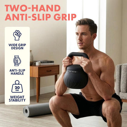 Soft Drop Kettlebell with Wide Handle - Black, 9.1kg