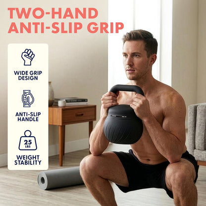 Soft Drop Kettlebell with Wide Handle - Black, 11.3kg