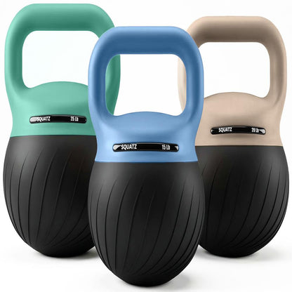Soft Drop Kettlebell Set 3 Piece - Blue Beige Teal, 27.2kg
