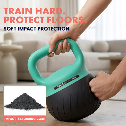Soft Drop Kettlebell Set 3 Piece - Blue Beige Teal, 27.2kg