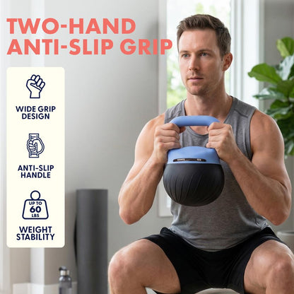 Soft Drop Kettlebell Set 3 Piece - Blue Beige Teal, 27.2kg