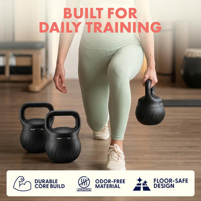 Soft Drop Kettlebell Set 3 Piece - Black Beige Teal, 27.2kg