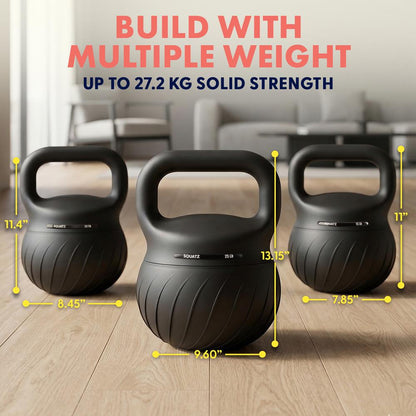 Soft Drop Kettlebell Set 3 Piece - Black Beige Teal, 27.2kg