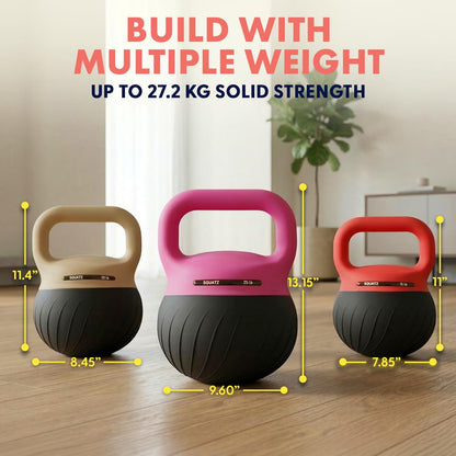 Soft Drop Kettlebell Set 3 Piece - Pink Beige Purple, 27.2kg