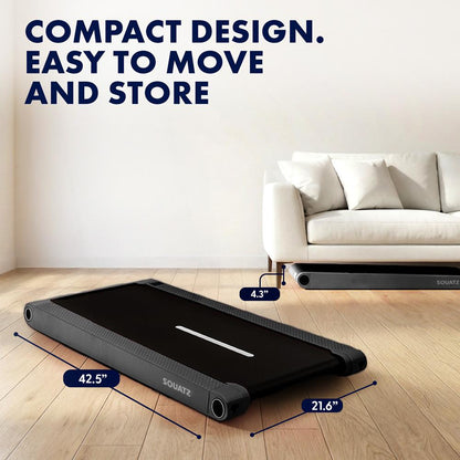 2 in 1 Walking Pad Treadmill with Vibration Plate - Black