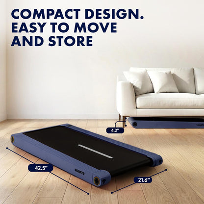 2 in 1 Walking Pad Treadmill with Vibration Plate - Blue