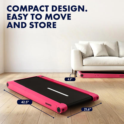 2 in 1 Walking Pad Treadmill with Vibration Plate - Pink